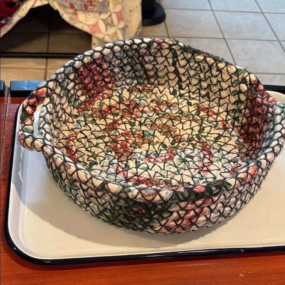 Basket Handcrafted Multicolor Woven Basket